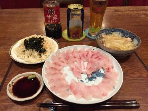 鶏の白菜煮＆鯛刺身 with プレモル