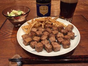 サイコロステーキwith CHIMAY BLUE