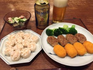 ぷりぷり海老焼売＆中華ハンバーグ with プレモル