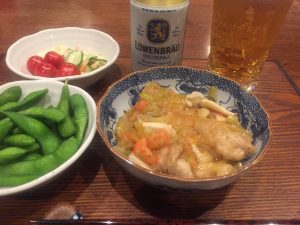 鶏とセロリの洋風煮込み with レーベンブロイ