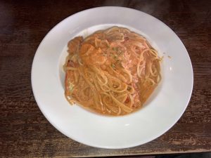 渡り蟹のトマトクリームスパゲティ